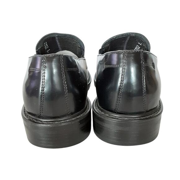 Bostonian Strada Black Genuine Leather Dress Shoes Mens 8 Loafers Slip On - Picture 5 of 10